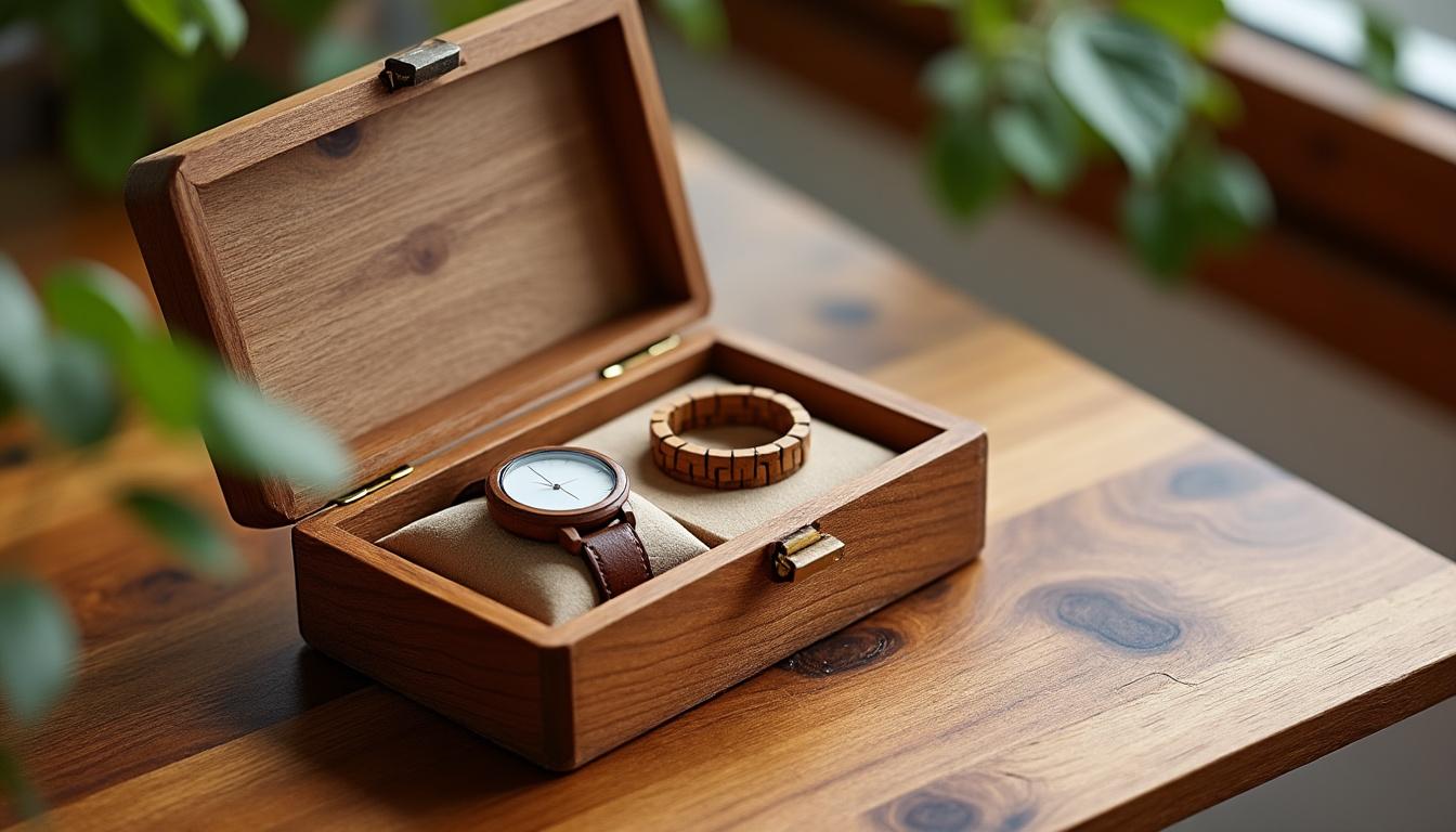 offrez un cadeau inoubliable avec le coffret cadeau montre en bois konifer. alliant élégance et durabilité, cette montre unique en son genre saura séduire tous les amoureux de nature et de style. idéale pour toutes les occasions, faites plaisir à vos proches avec un présent qui combine artisanat et originalité.