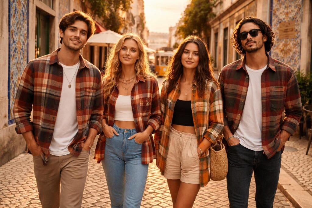 découvrez comment le flannel, importé et adapté au portugal, est devenu un élément clé de la mode grâce à sa qualité, son confort et son style unique.