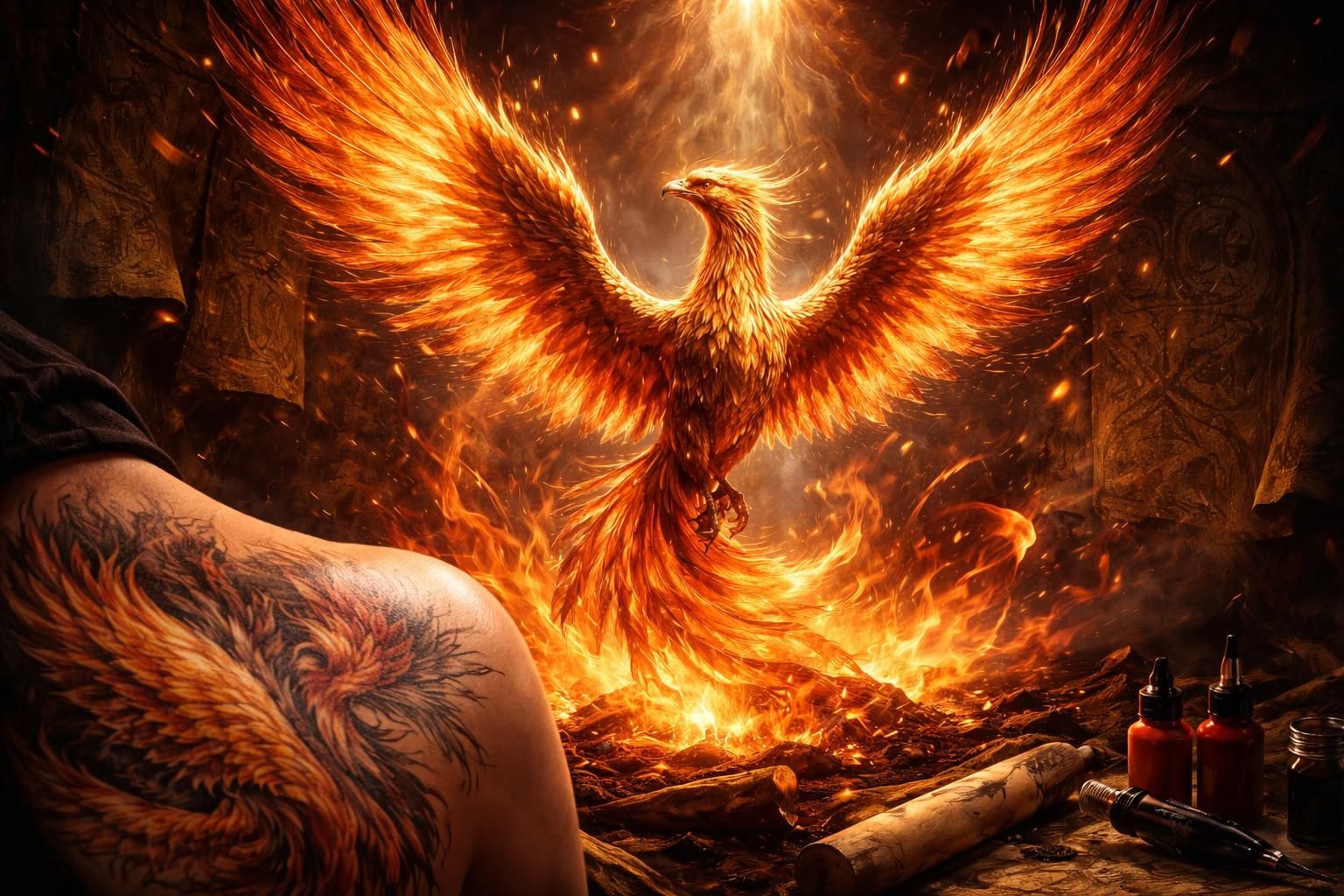découvrez la signification profonde du phénix dans les tatouages, explorant ses origines mythologiques et son symbolisme de renaissance et de renouveau.
