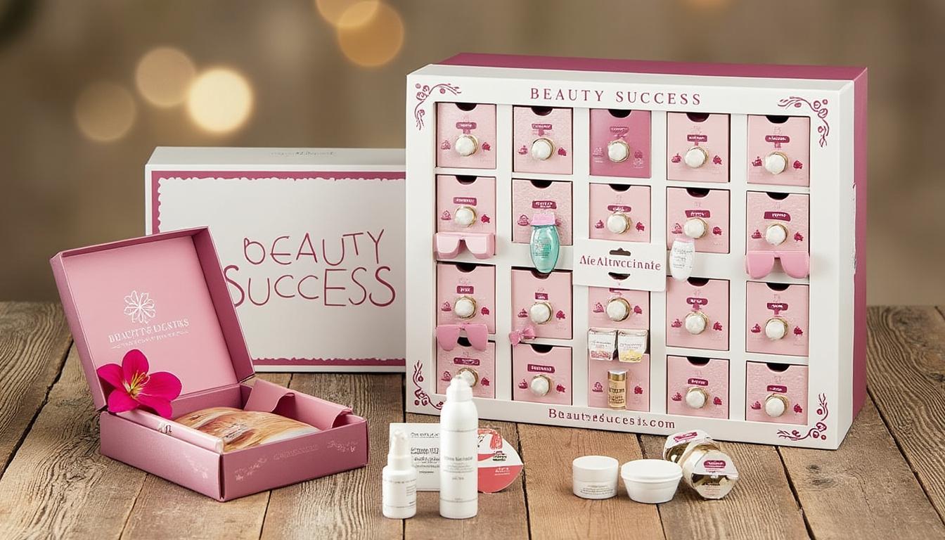 découvrez le calendrier de l'avent beauty success, une véritable source de joie avec ses surprises et découvertes pour égayer votre mois de décembre. offrez-vous ou à vos proches une expérience festive et pamper avec des produits de beauté sélectionnés avec soin.