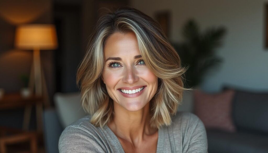 découvrez la coupe mi long dégradé effilé avec frange, un style chic et moderne qui séduit les femmes de 60 ans et plus. cette coiffure flatte le visage et ajoute du volume, idéale pour un look élégant et raffiné.