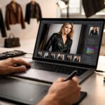 découvrez un workflow professionnel de retouche photo sur pc portable dédié à la mode et au cuir, optimisant chaque étape du shooting pour des résultats impeccables.