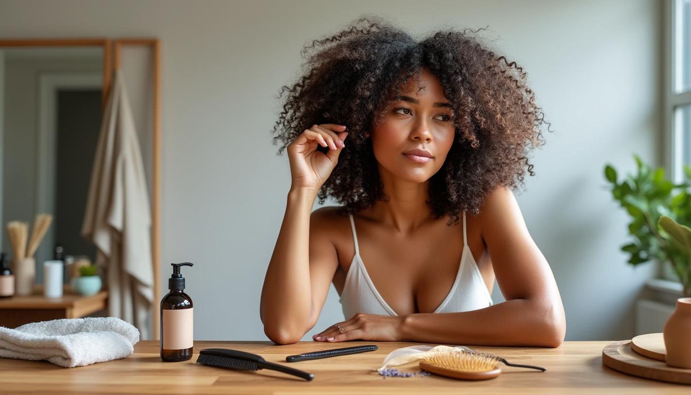 découvrez comment les huiles essentielles peuvent nourrir, protéger et sublimer vos cheveux frisés naturels pour des boucles éclatantes de santé.