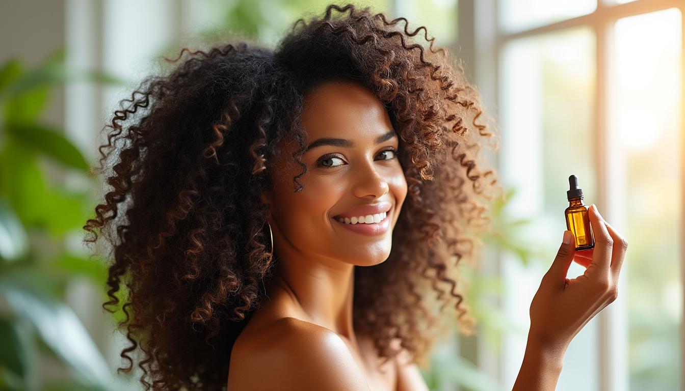 découvrez comment les huiles essentielles peuvent sublimer et nourrir vos cheveux frisés naturels, pour des boucles éclatantes de santé et de beauté.