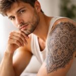 découvrez l'art du tatouage de mandala pour homme, un équilibre parfait entre créativité artistique et symbolisme profond, reflétant harmonie et spiritualité.
