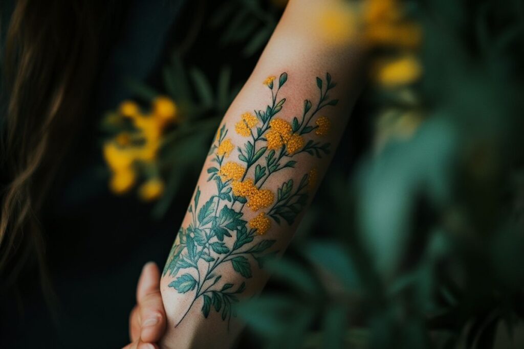 Tatouage mimosa : signification et tendances de cette œuvre d'art sur la peau